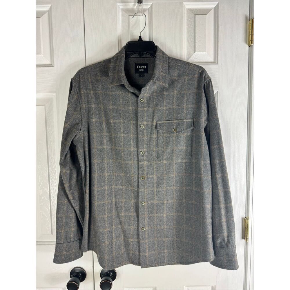 Trient Mens Button Down Luxury Shirt Size L